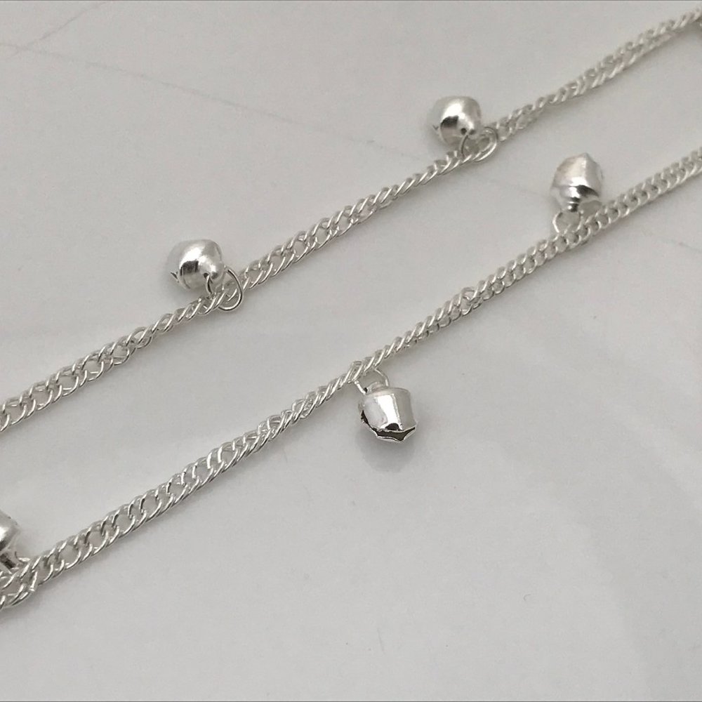 Anklet Payal Silver Tone Bell Foot Women Fashion J - Picture 5 of 10